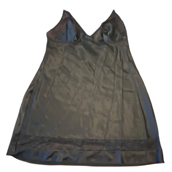 Victorias Secret Black Satin & Lace Slip Dress L - Picture 1 of 8